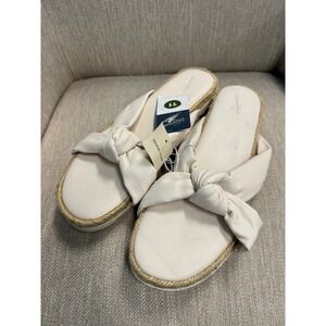 NWT Ladies Universal Thread Off White Dena Knotted Espadrille Sandals - Size 11